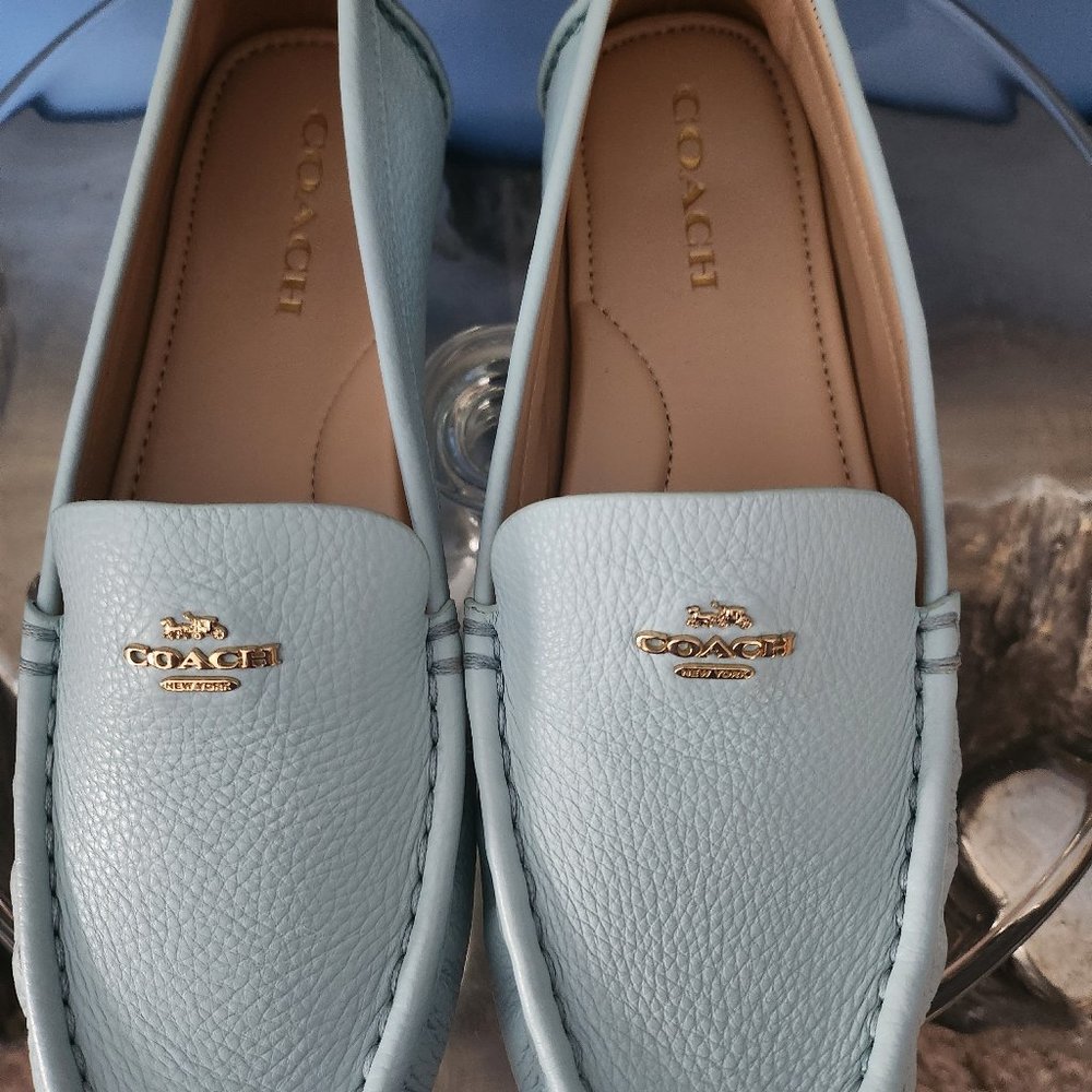 Coach Mint Green Leather Loafers Gem